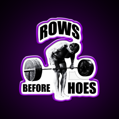 Rows Before Hoes Gym Fitness Led Neon Sign Rgb Color