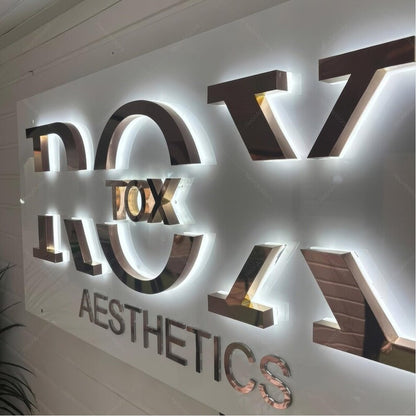 Rox Tox Aesthetics 3D Frontlit And Backlit Channel Letter Led Light Sign - Shineneon