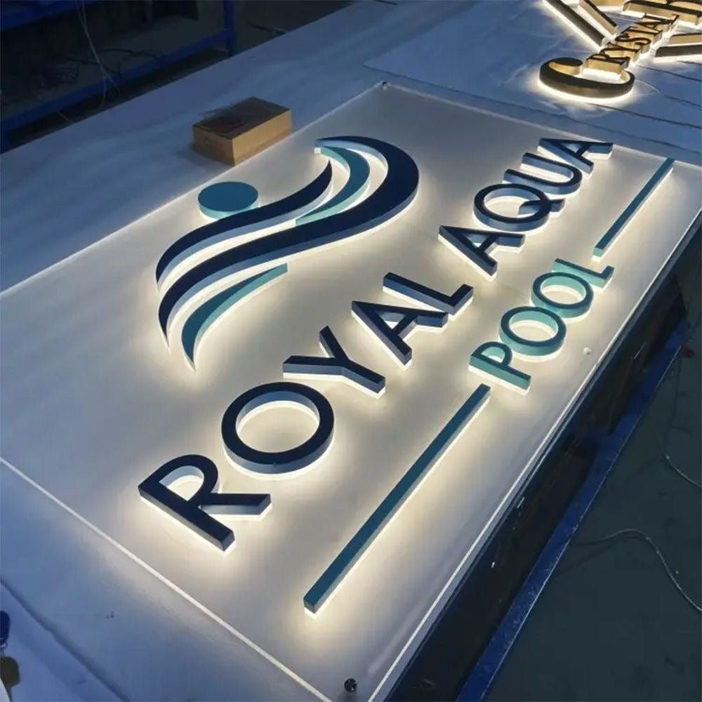 Royal Aqua Pool 3D Backlit Channel Letters Led Light Sign - Shineneon