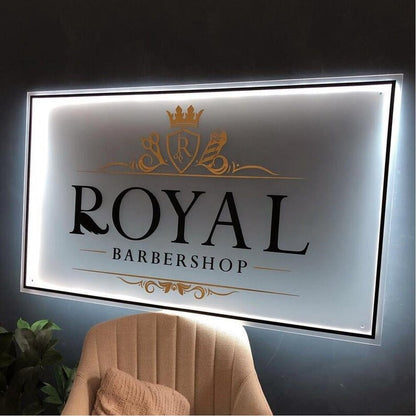 Royal Barbershop Acrylic Business Logo Sign - Shineneon