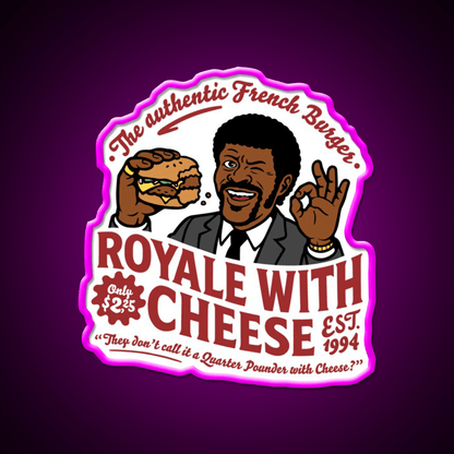 Royale Cheese Fast Food Led Neon Sign For Burger Place Rgb Color - Shineneon