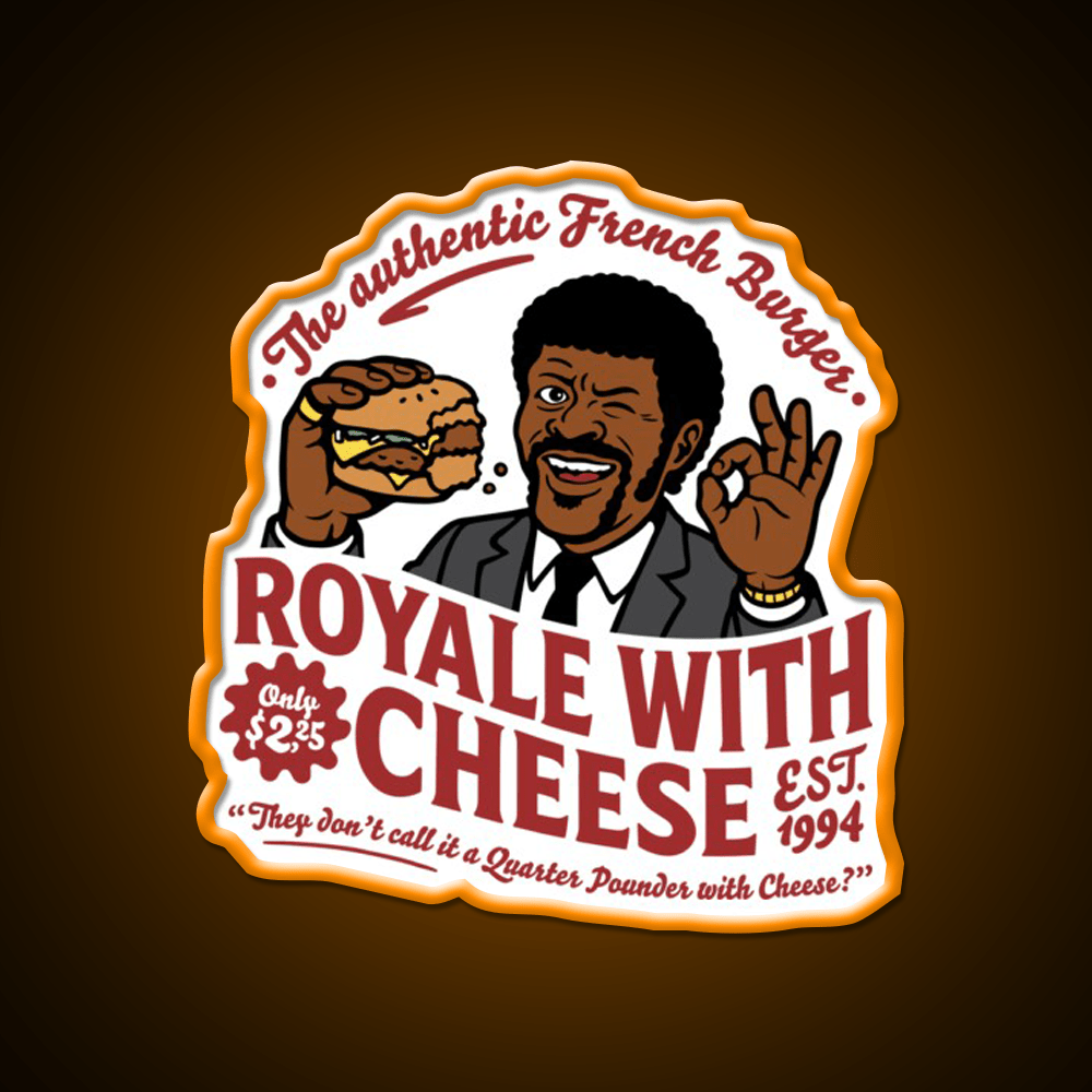 Royale Cheese Fast Food Led Neon Sign For Burger Place Rgb Color - Shineneon