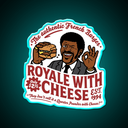 Royale Cheese Fast Food Led Neon Sign For Burger Place Rgb Color - Shineneon