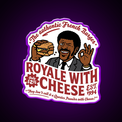 Royale Cheese Fast Food Led Neon Sign For Burger Place Rgb Color - Shineneon