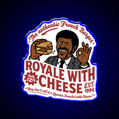 Royale Cheese Fast Food Led Neon Sign For Burger Place Rgb Color - Shineneon