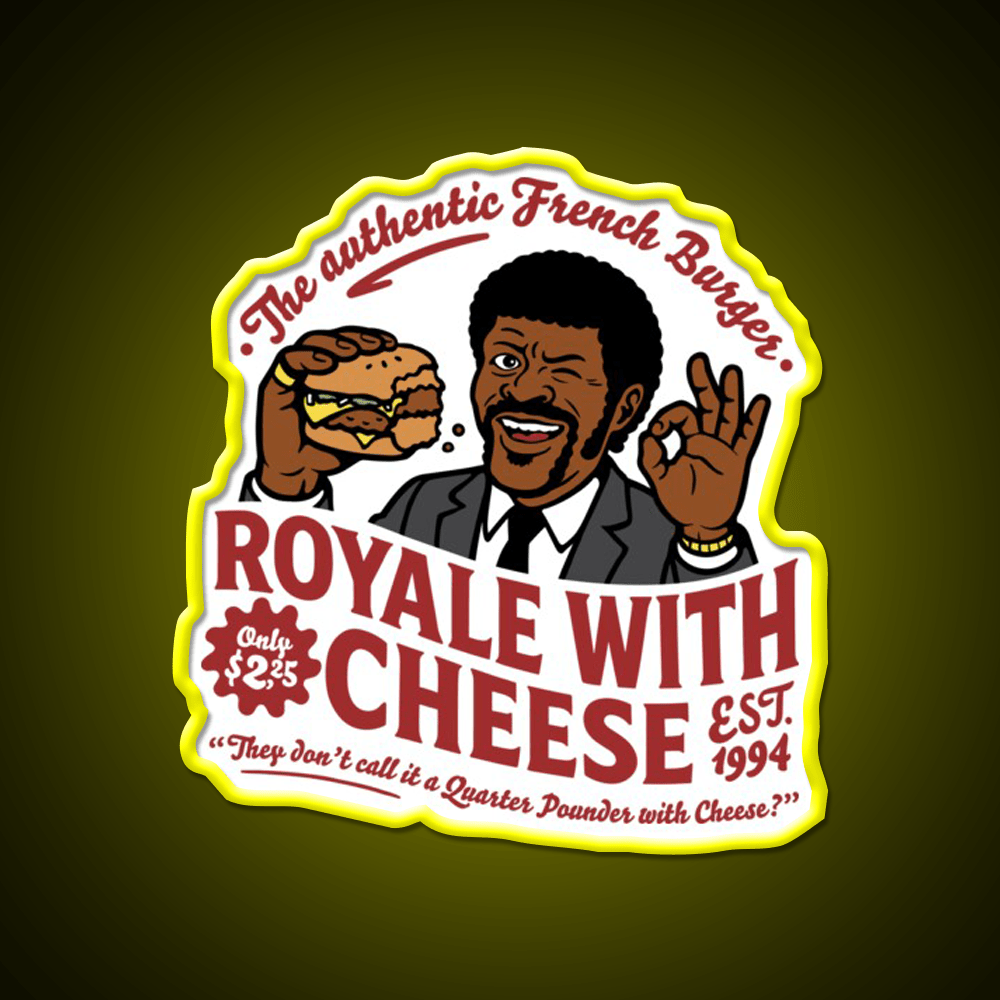 Royale Cheese Fast Food Led Neon Sign For Burger Place Rgb Color - Shineneon