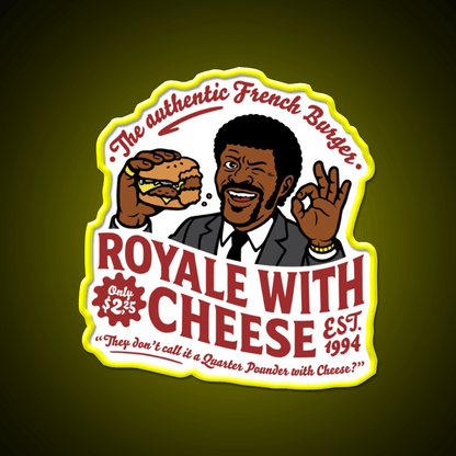 Royale Cheese Fast Food Led Neon Sign For Burger Place Rgb Color - Shineneon