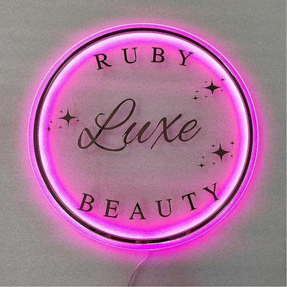 Ruby Luxe Beauty Acrylic Business Logo Sign - Shineneon