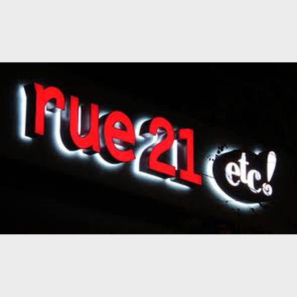 Rue 21 Etc 3D Frontlit And Backlit Channel Letter Led Light Sign - Shineneon