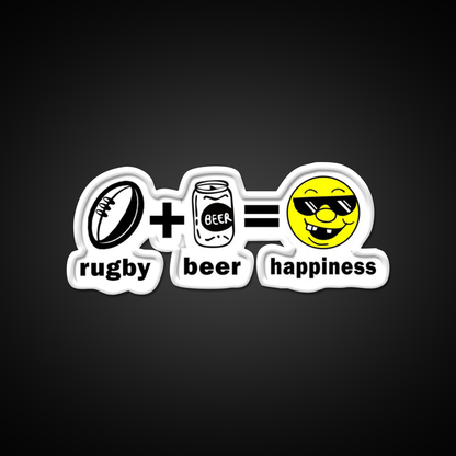 Rugby Plus Beer Equal Happiness Beer Bar Decor Led Neon Sign Rgb Color - LED neon sign view 11