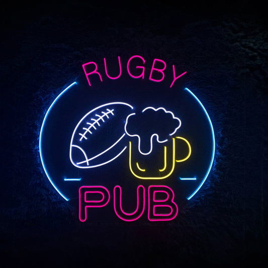 Rugby Pub Neon Sign