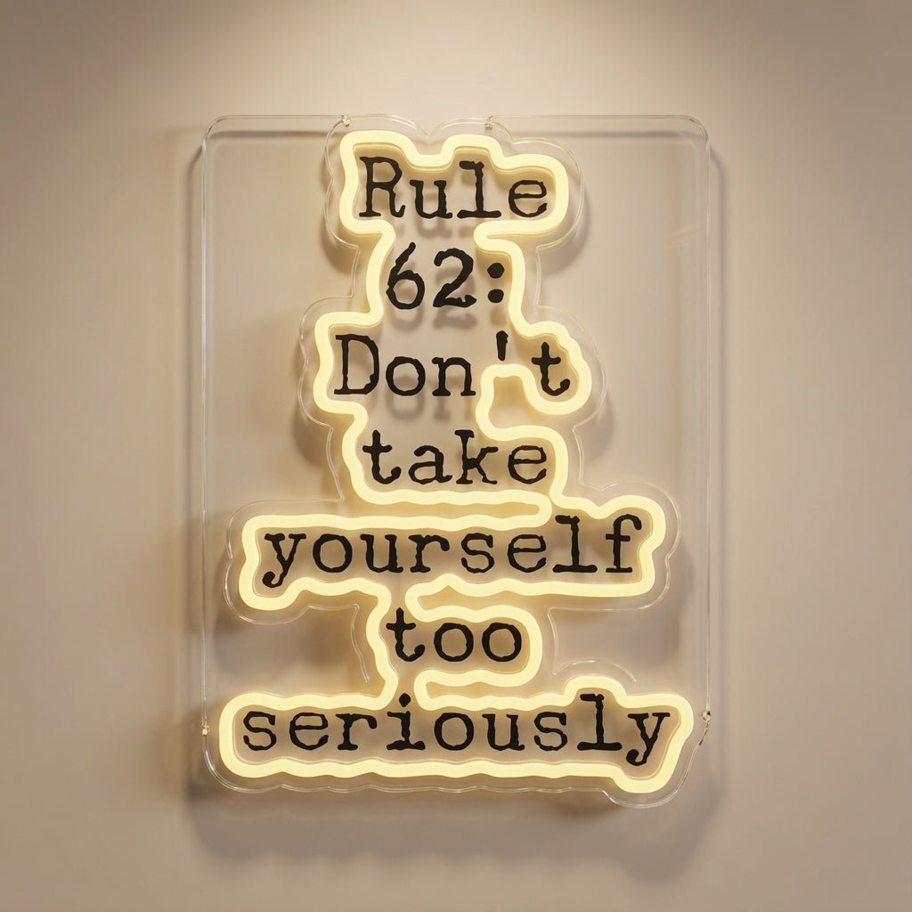 Rule 62 Don't Take Yourself Too Seriously LED Neon Sign - Shineneon