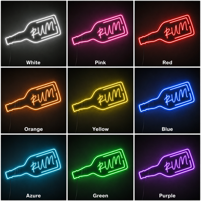 Rum Bottle LED Neon Sign color grid