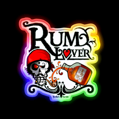 Rum Lover Cocktail Bar Decor Led Neon Sign Rgb Color - LED neon sign close-up detail