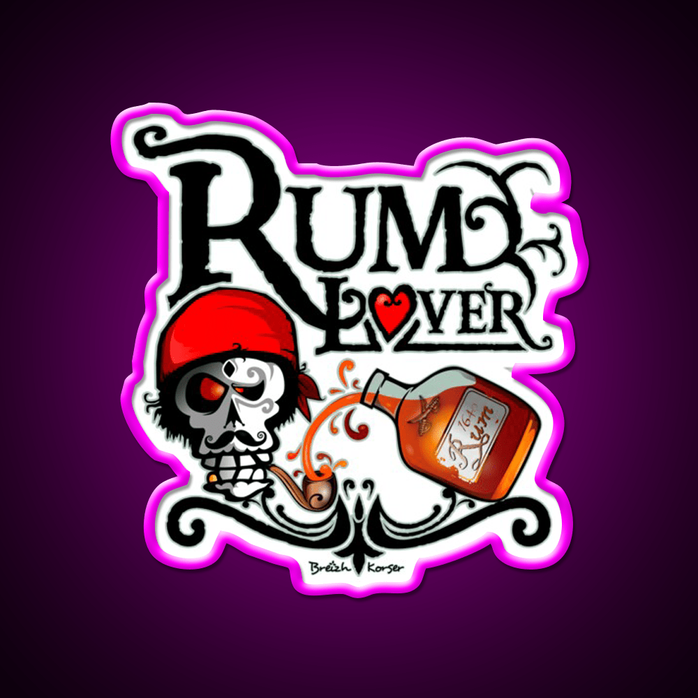 Rum Lover Cocktail Bar Decor Led Neon Sign Rgb Color - Shineneon