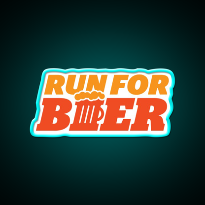 Run For Beer Bar Decor Led Neon Sign Rgb Color - Size and dimension reference