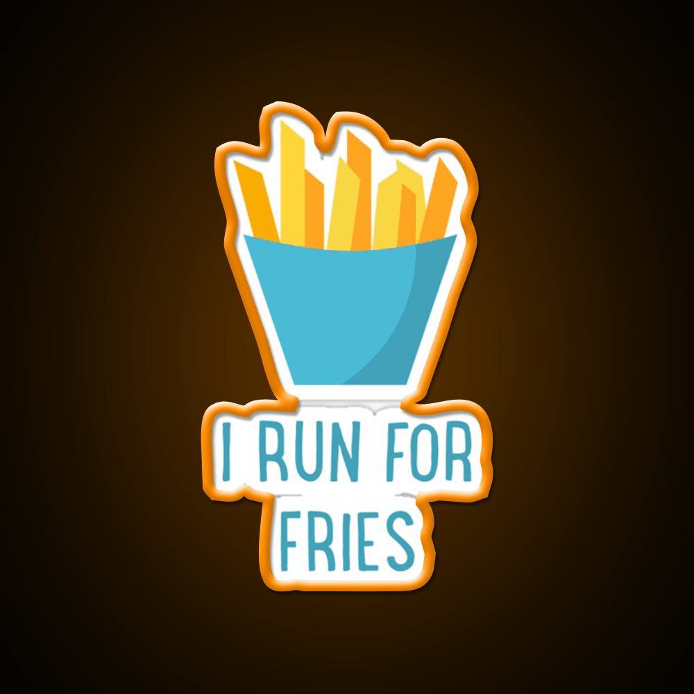 Run For Fries Fast Food Led Neon Sign For Burger Place Rgb Color - Shineneon