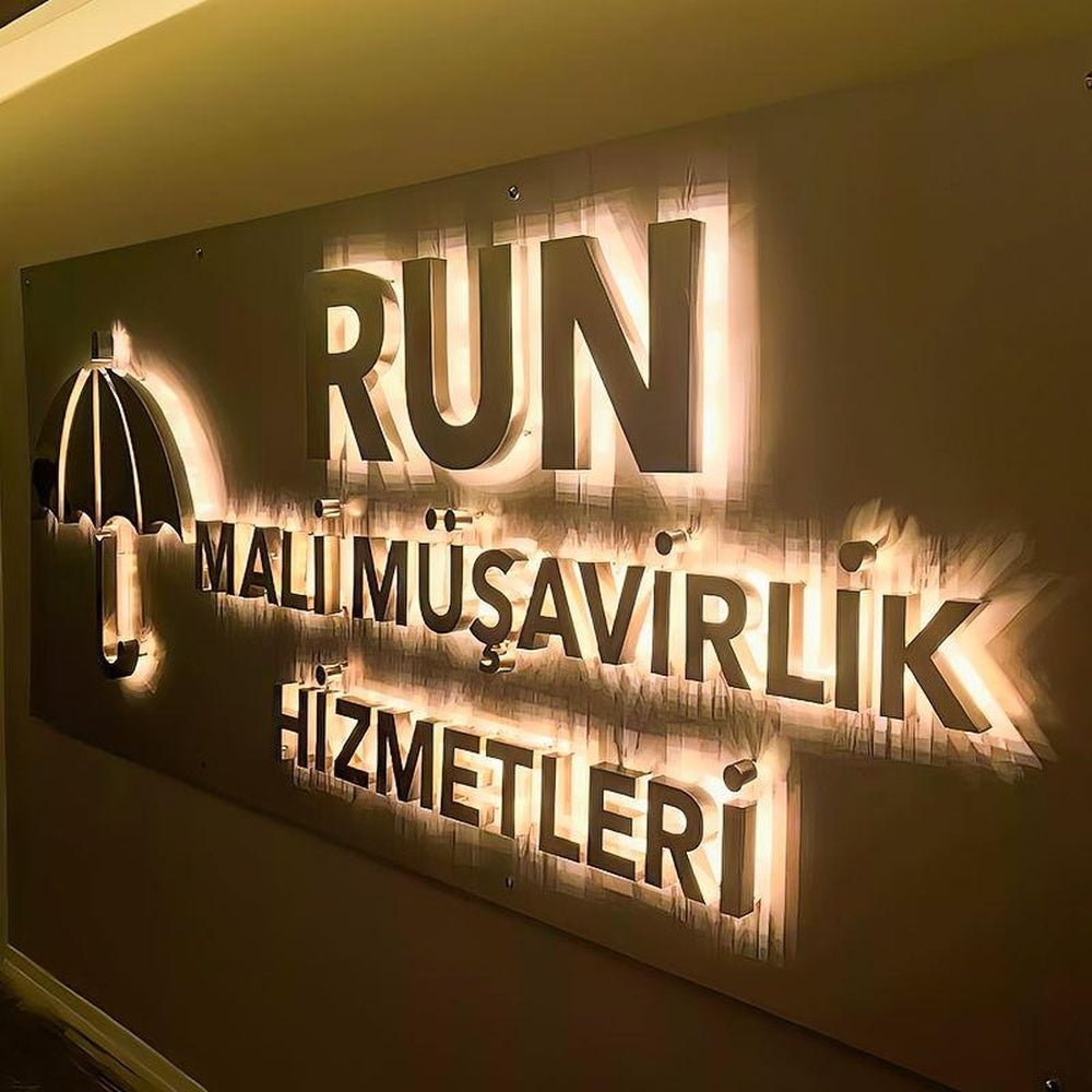 Run Mali Musavirlik Hizmetleri 3D Backlit Letters Business Metal Led Sign - Shineneon
