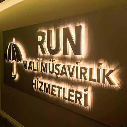 Run Mali Musavirlik Hizmetleri 3D Backlit Letters Business Metal Led Sign - Shineneon