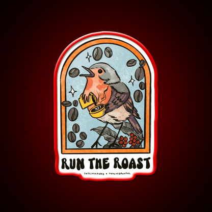 Run The Roast Cafe Led Neon Sign Espresso Bar Art Rgb Color - Shineneon