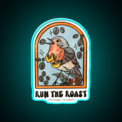 Run The Roast Cafe Led Neon Sign Espresso Bar Art Rgb Color - Shineneon