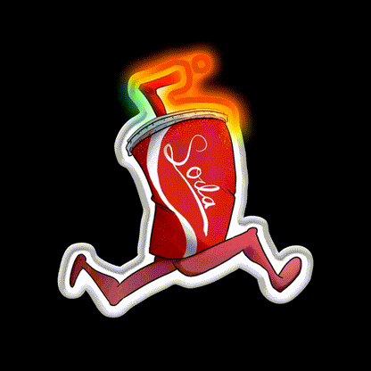 Runnin Soda Fast Food Led Neon Sign For Burger Place Rgb Color - LED neon sign close-up detail