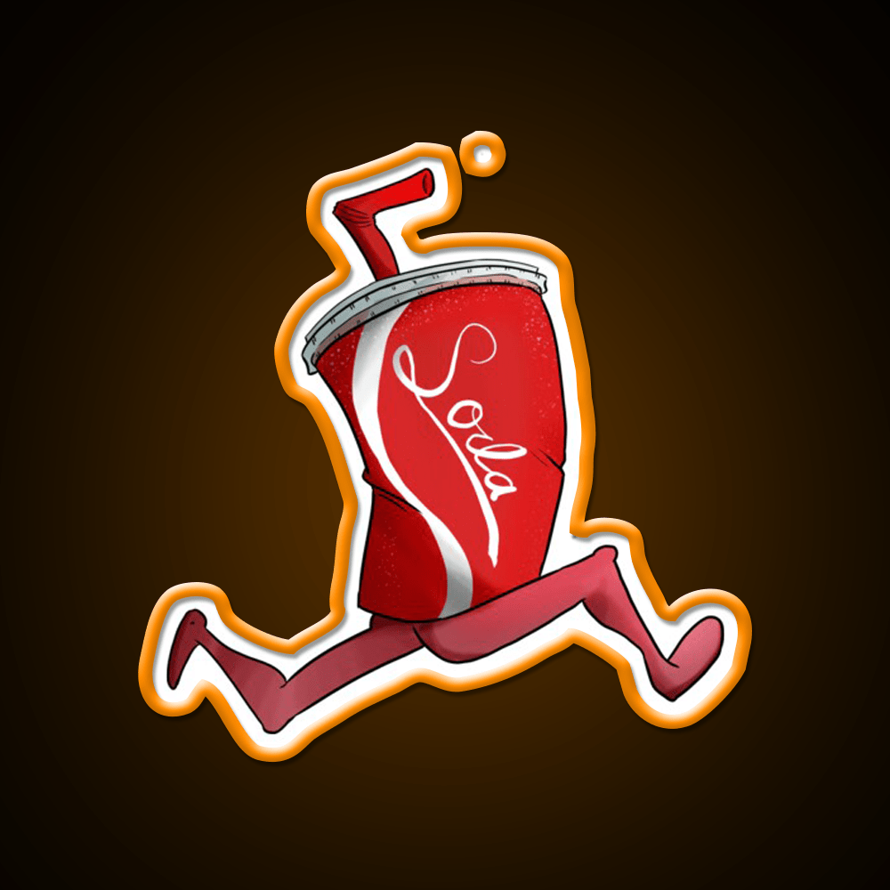 Runnin Soda Fast Food Led Neon Sign For Burger Place Rgb Color - Shineneon