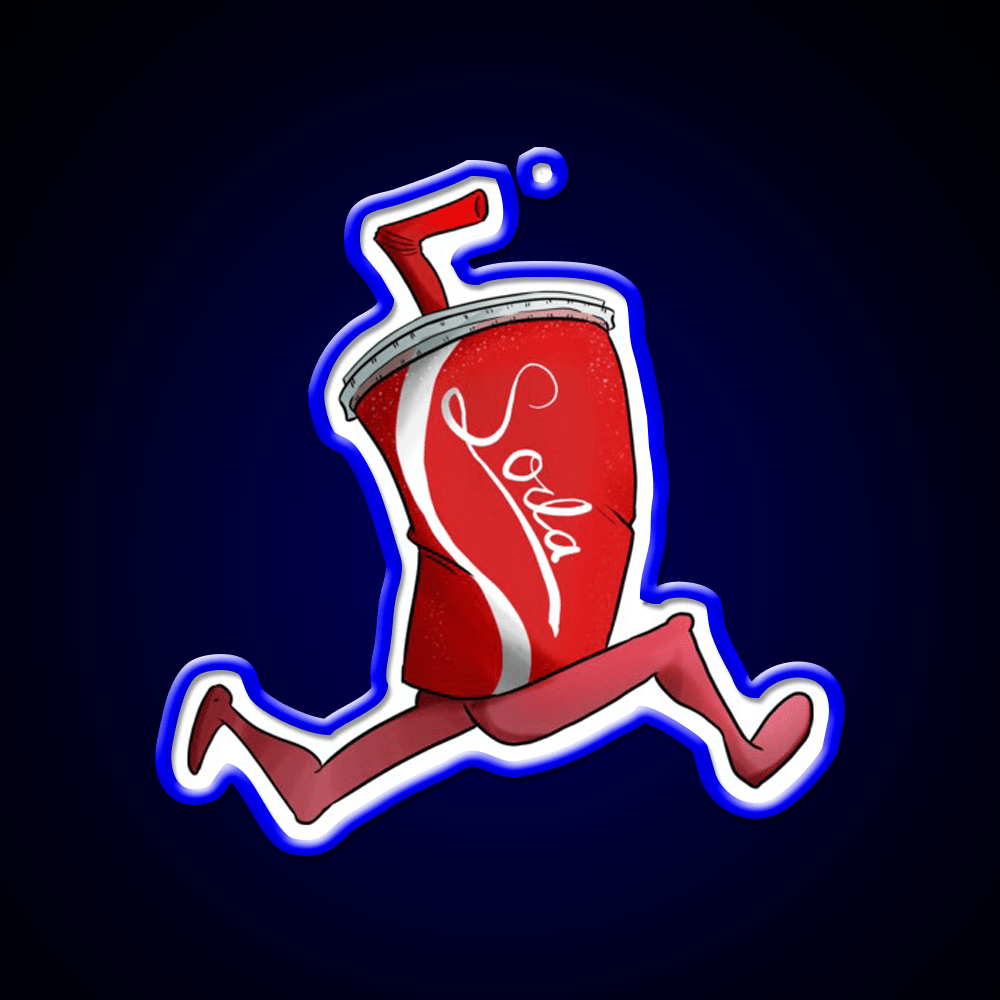 Runnin Soda Fast Food Led Neon Sign For Burger Place Rgb Color - Shineneon