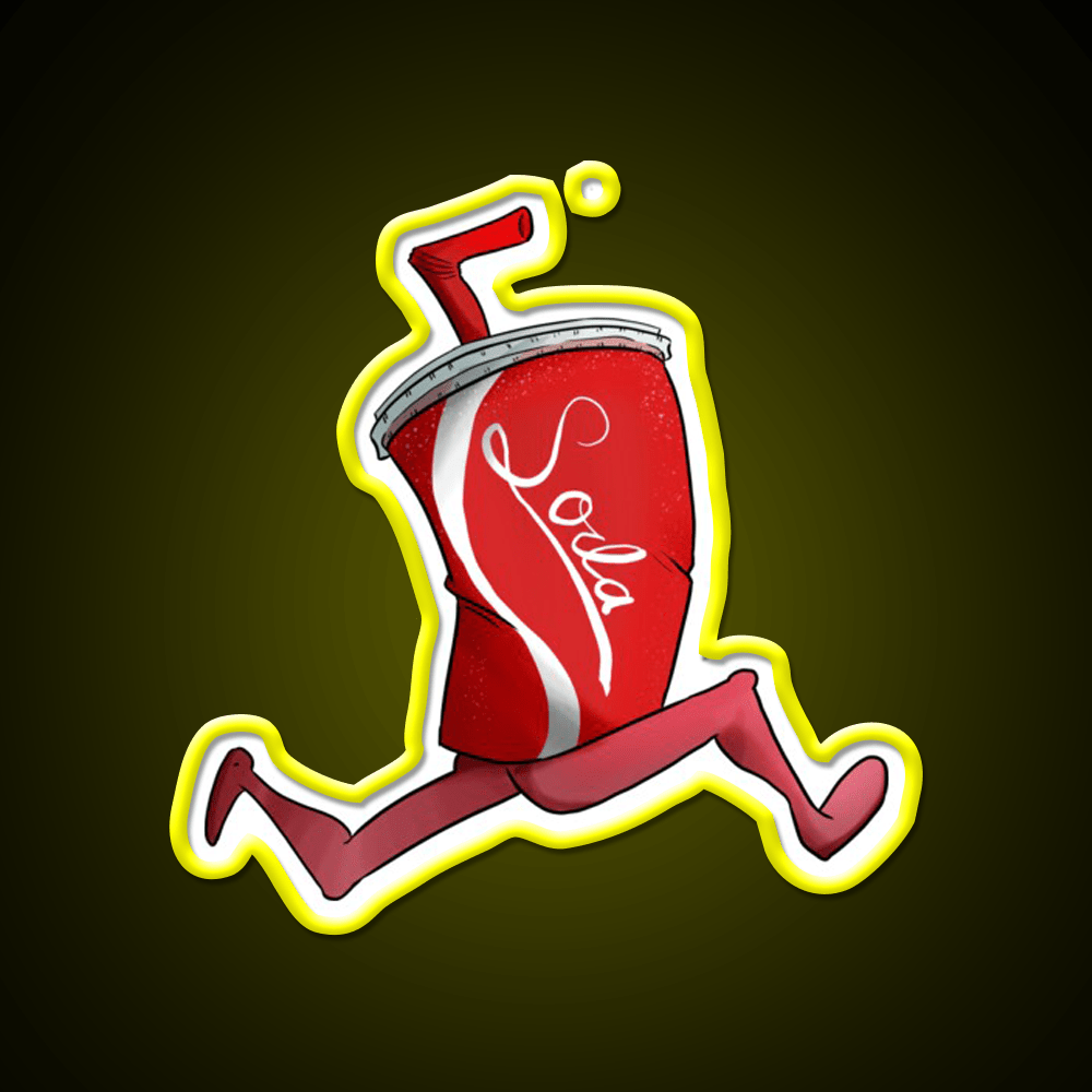 Runnin Soda Fast Food Led Neon Sign For Burger Place Rgb Color - Shineneon