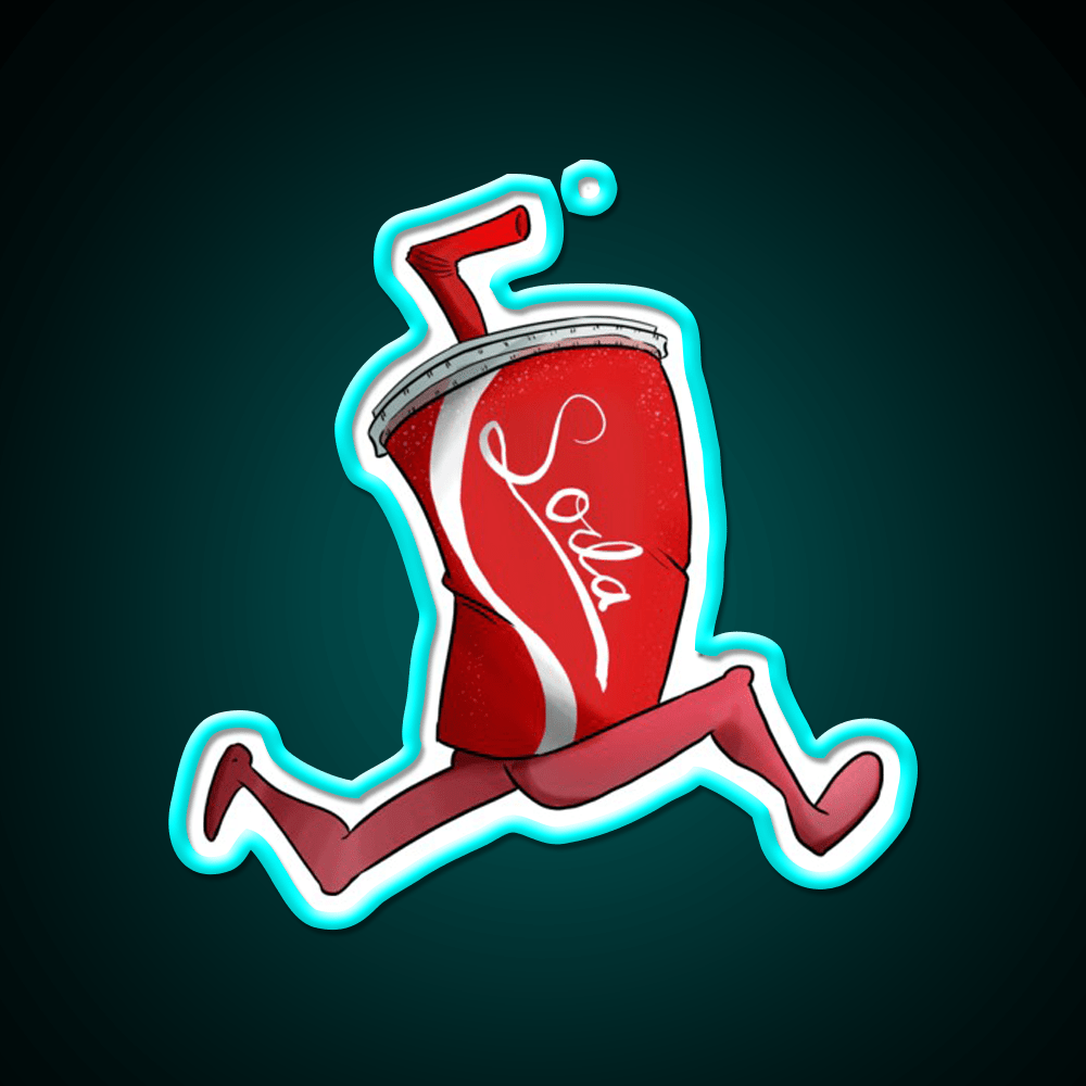 Runnin Soda Fast Food Led Neon Sign For Burger Place Rgb Color - Shineneon