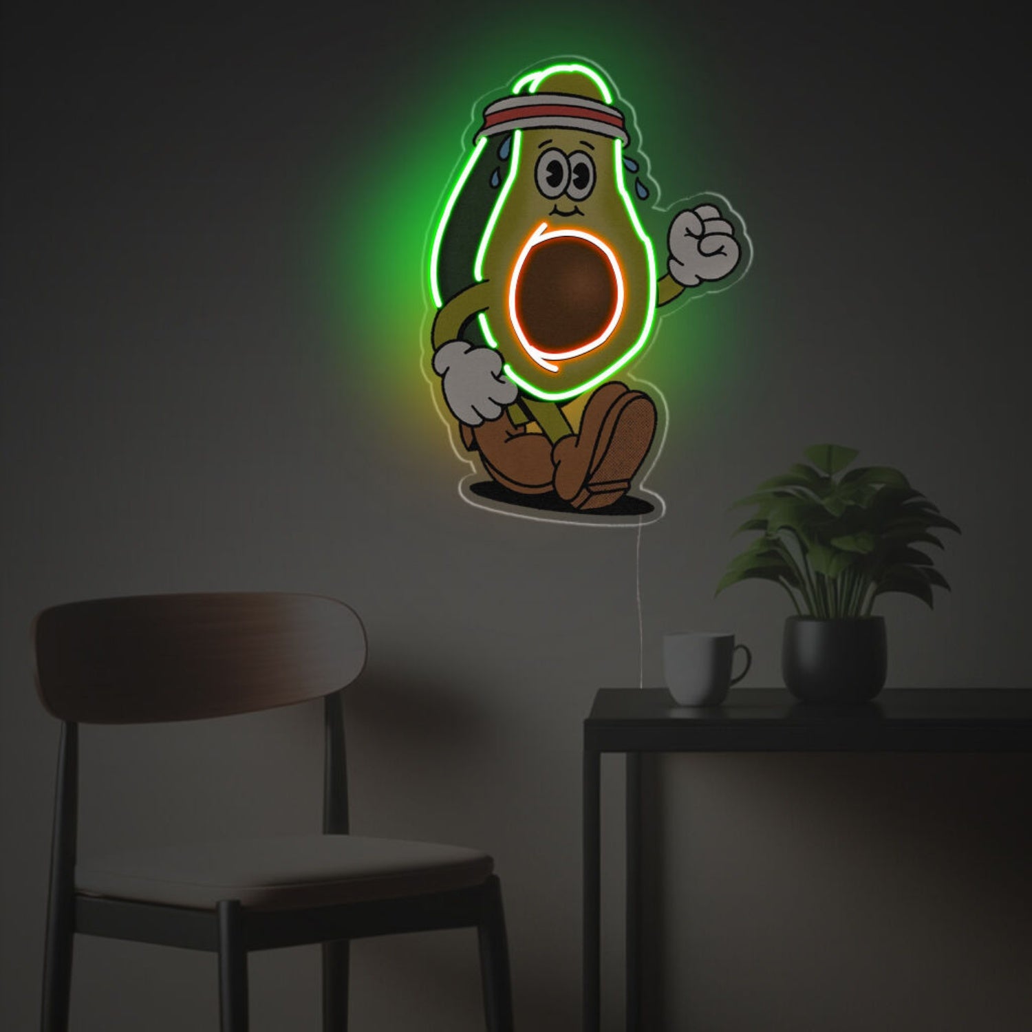 Running Avocado Boy Led Neon Acrylic Artwork | Shineneon