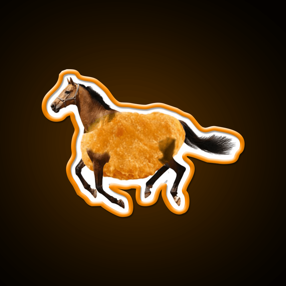 Running Chicken Nugget Horse Fast Food Led Neon Sign For Burger Place Rgb Color - Shineneon