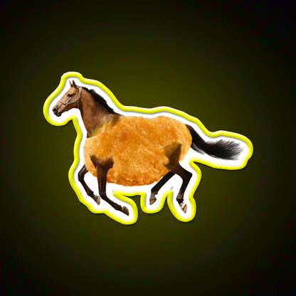 Running Chicken Nugget Horse Fast Food Led Neon Sign For Burger Place Rgb Color - Custom LED neon sign front view