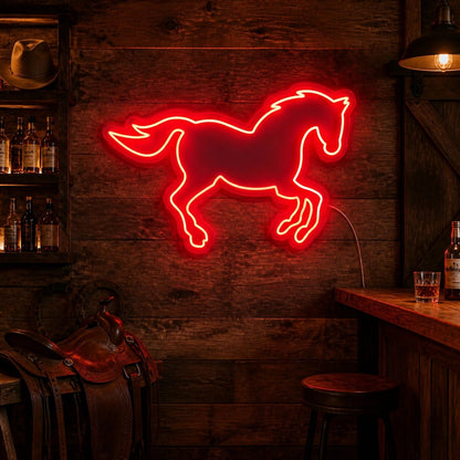 Running Horse Outline Vintage LED Neon Sign - Shineneon