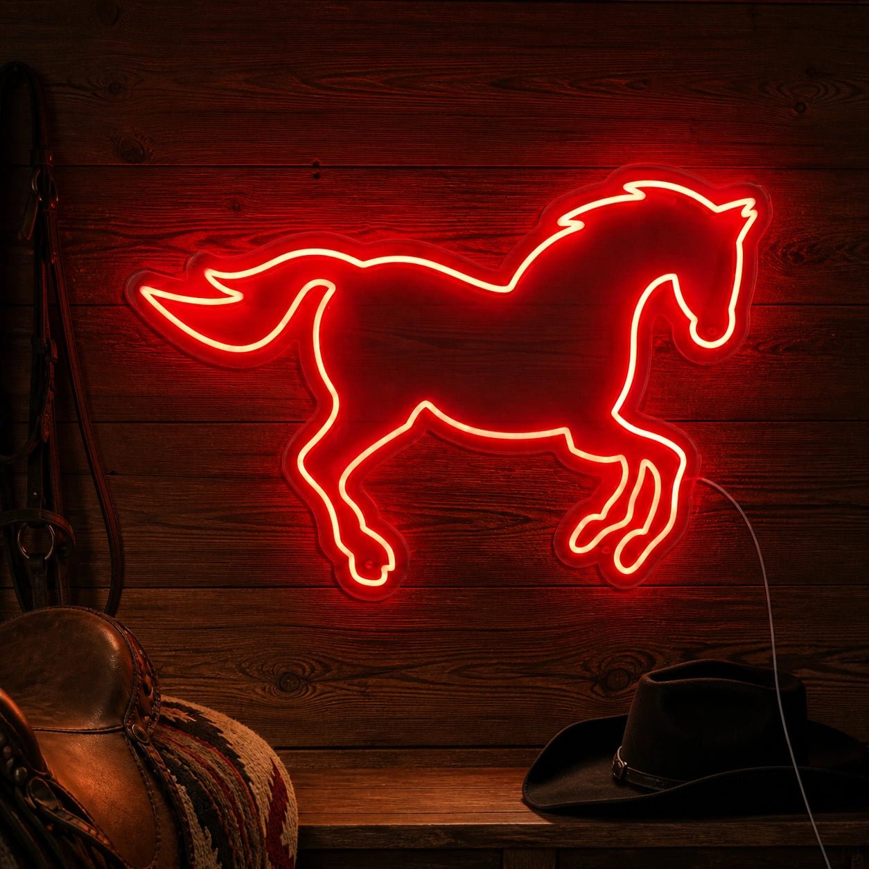 Running Horse Outline Vintage LED Neon Sign - Shineneon