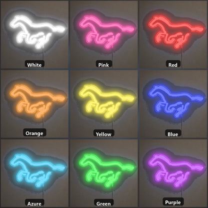 Running Horse Vintage LED Neon Sign color grid