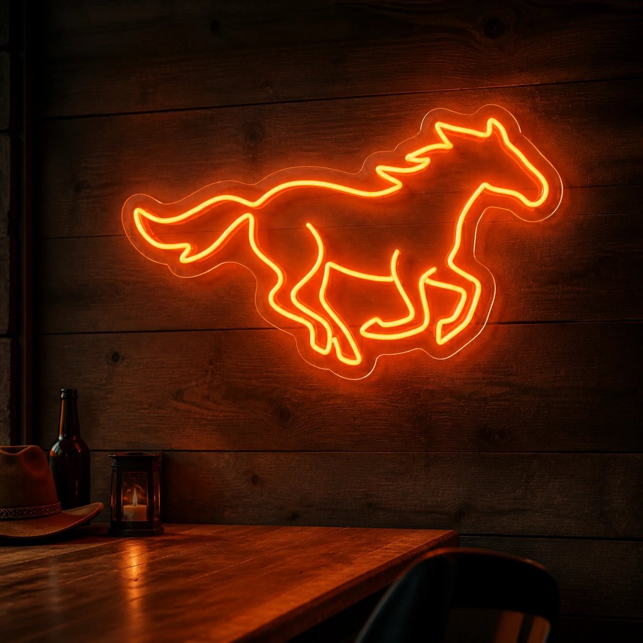 Running Mustang Western Bar Vintage LED Neon Sign - Shineneon