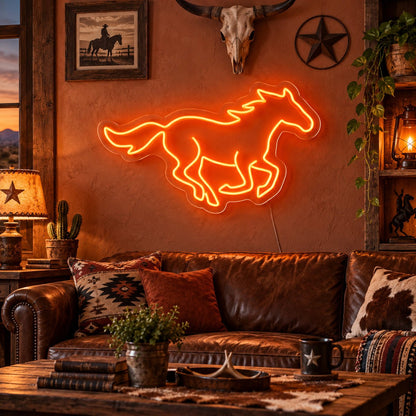 Running Mustang Western Bar Vintage LED Neon Sign Garage Neon Sign - Shineneon