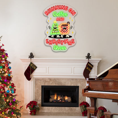 Running on Coffee and Christmas Cheer Acrylic Led Neon Sign | Shineneon