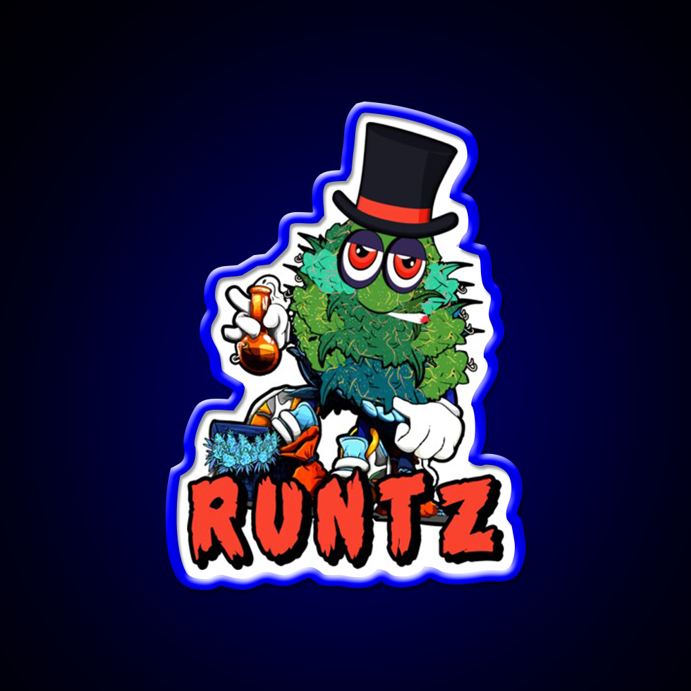 Runtz Strain Hemp Inspired Green Leaf Led Neon Sign Rgb Color - LED neon sign view 5