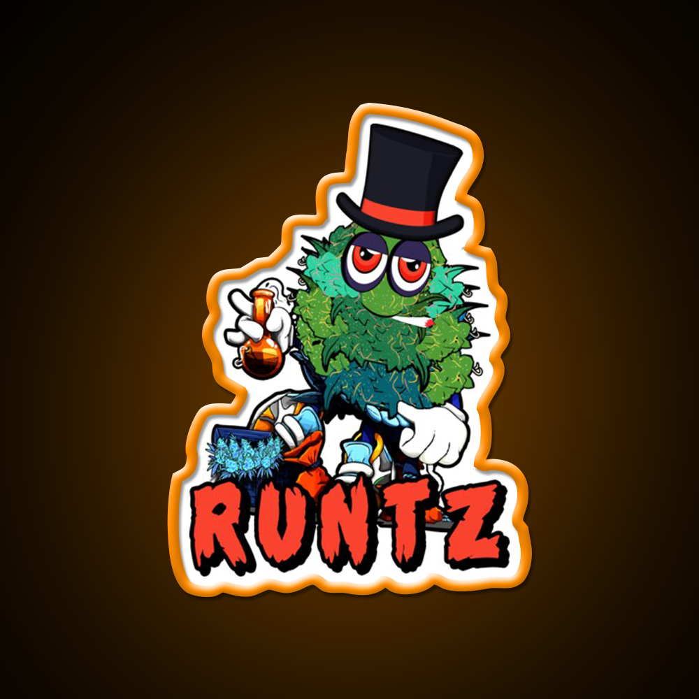 Runtz Strain Hemp Inspired Green Leaf Led Neon Sign Rgb Color - LED neon sign view 6