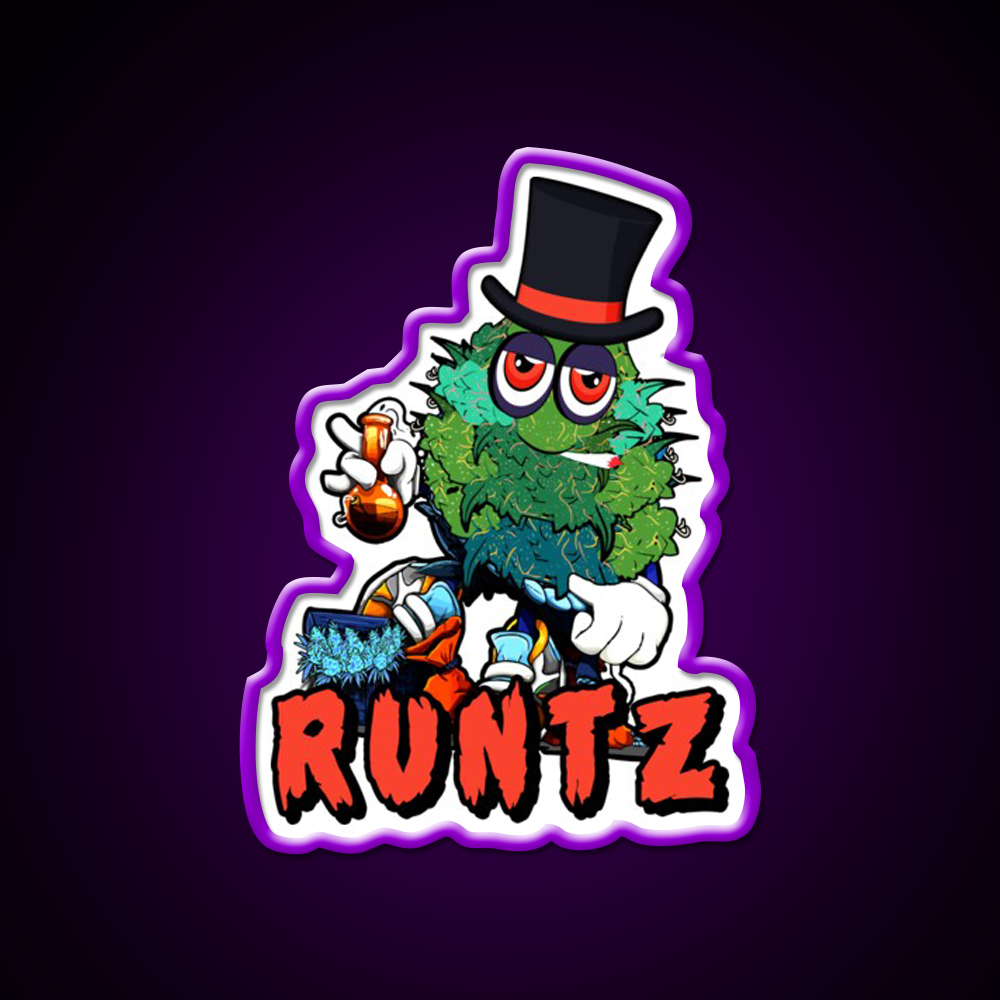 Runtz Strain Hemp Inspired Green Leaf Led Neon Sign Rgb Color - LED neon sign view 9