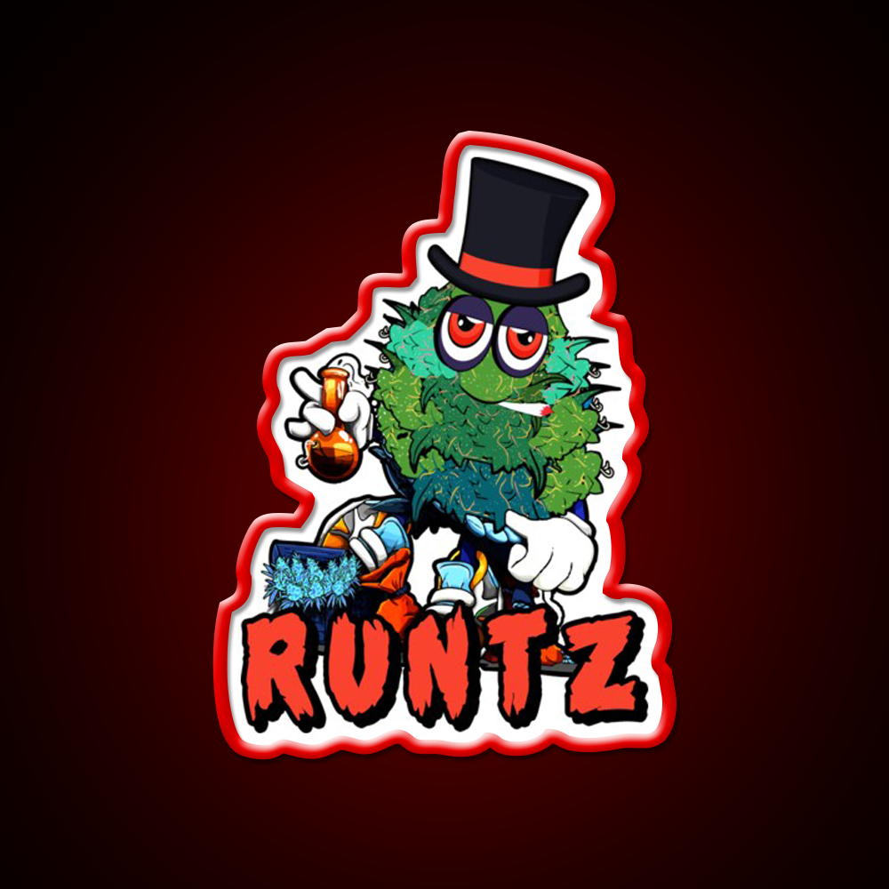 Runtz Strain Hemp Inspired Green Leaf Led Neon Sign Rgb Color - LED neon sign view 10