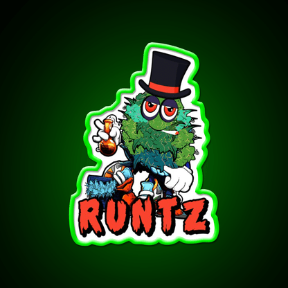 Runtz Strain Hemp Inspired Green Leaf Led Neon Sign Rgb Color - Shineneon