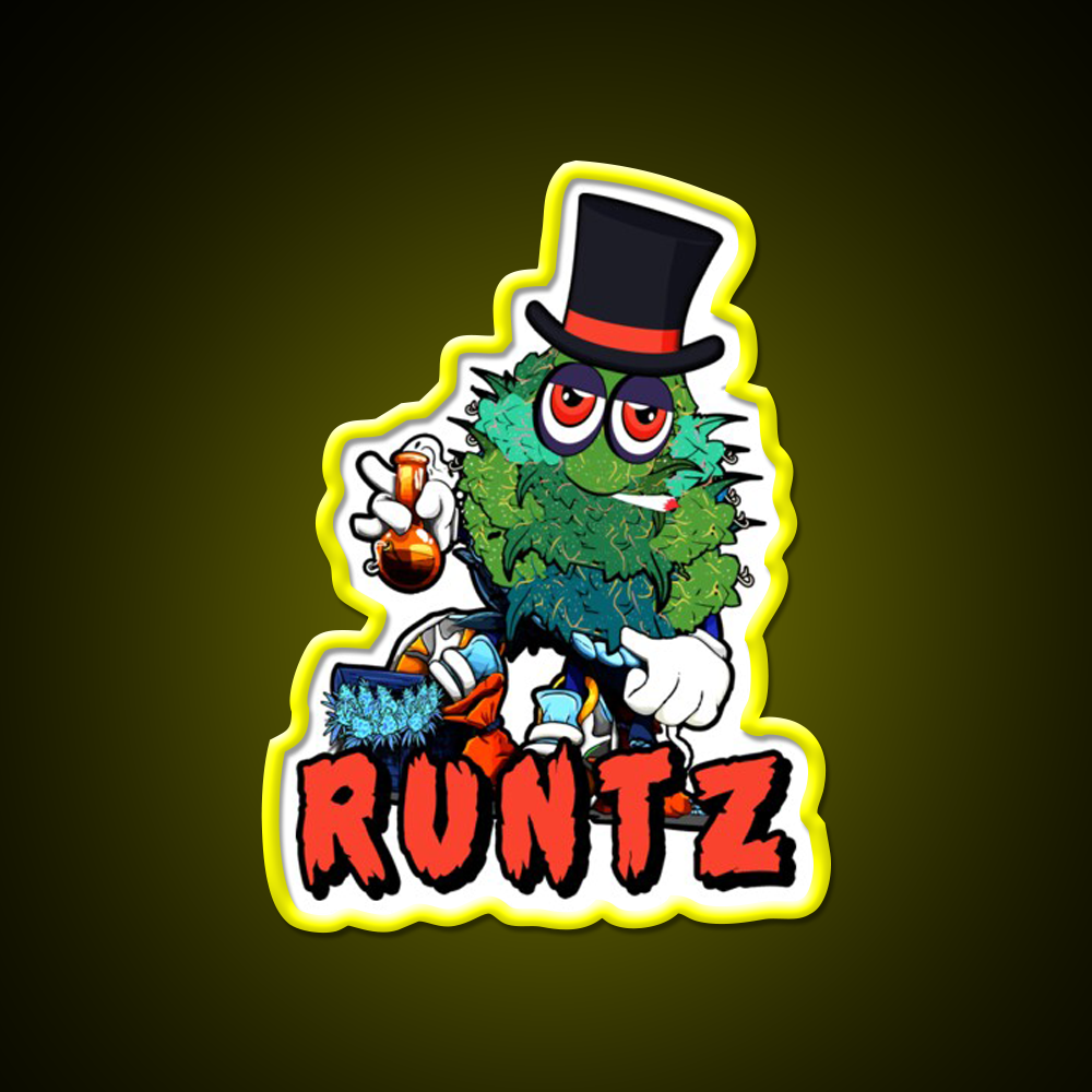 Runtz Strain Hemp Inspired Green Leaf Led Neon Sign Rgb Color - LED neon sign view 7