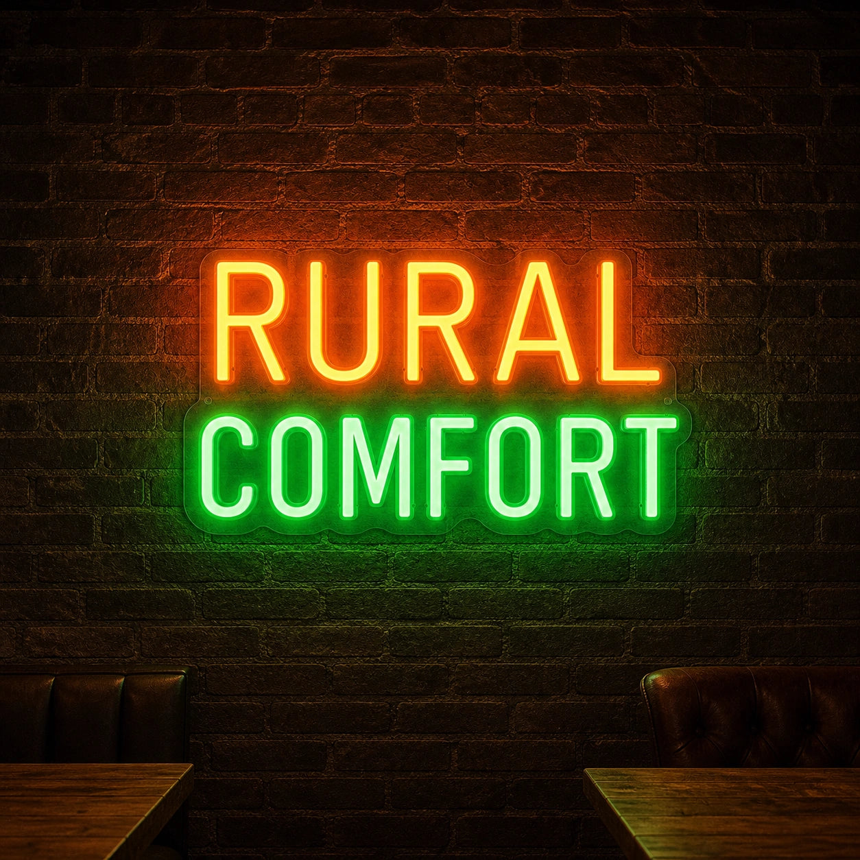 Rural Comfort LED Neon Sign Garage Man Cave Neon Sign real lifestyle scene
