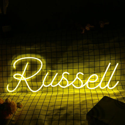 Russell Yellow Led Neon Sign | Shineneon