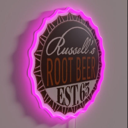 Russellsroot Beer Bottle Cap Rgb Led Neon Sign - Shineneon