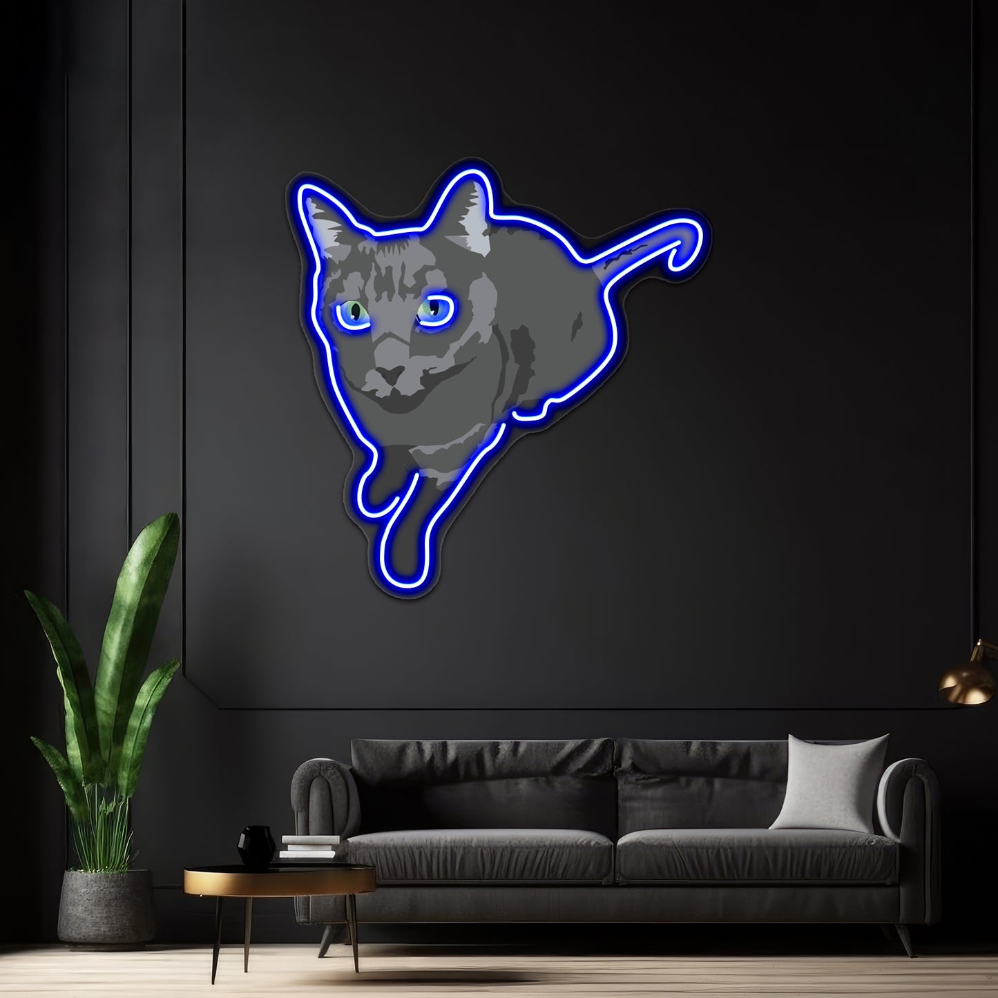 Russian Blue Cat Artwork Led Neon Signs