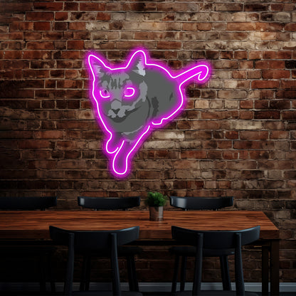 Russian Blue Cat Artwork Led Neon Signs